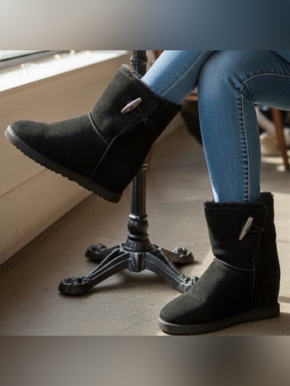 UGG Black Short Toggle Ankle Boots